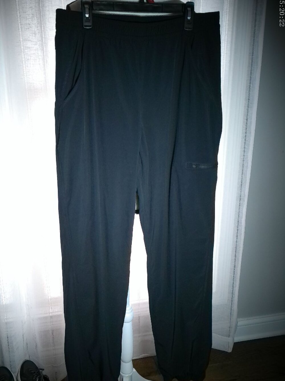 EDDIE BAUER Pull-On Elastic Waist Black Fleece Lined Joggers w/Pockets 12